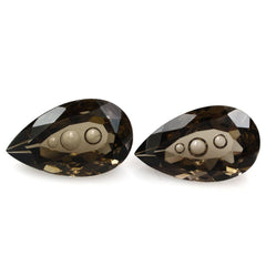 SMOKY QUARTZ SUPPER BUBBLE PEAR (DES#123) 20X12MM 9.61 Cts.