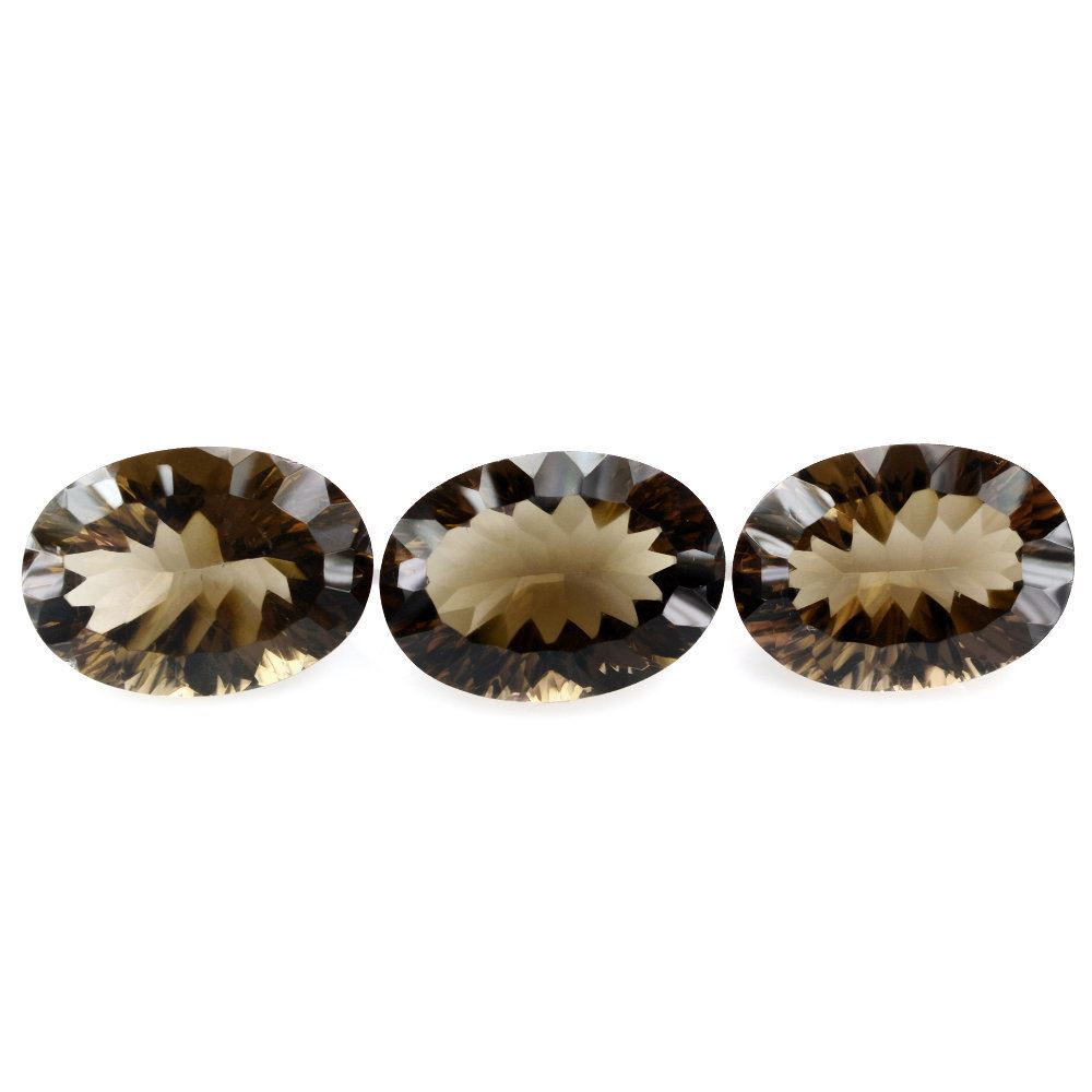 SMOKY QUARTZ CONCAVE CUT OVAL (DES#73) 18X13MM 11.84 Cts.
