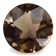 SMOKY QUARTZ PENTAGON ROUND WITH STAR CUT BACK (DES#44) 15MM 10.67 Cts.