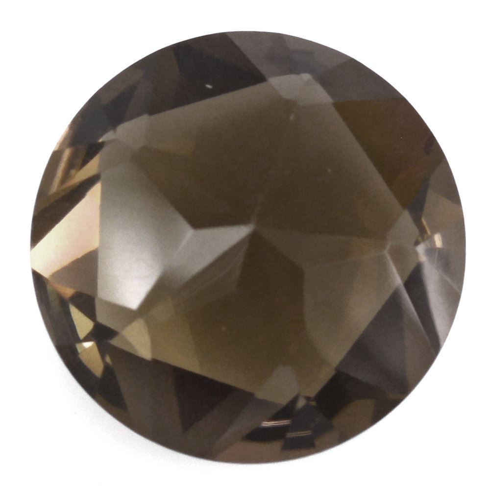 SMOKY QUARTZ PENTAGON ROUND WITH STAR CUT BACK (DES#44) 15MM 10.67 Cts.