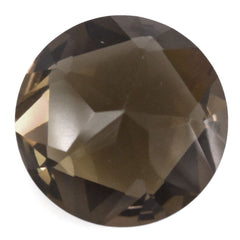 SMOKY QUARTZ PENTAGON ROUND WITH STAR CUT BACK (DES#44) 15MM 10.67 Cts.