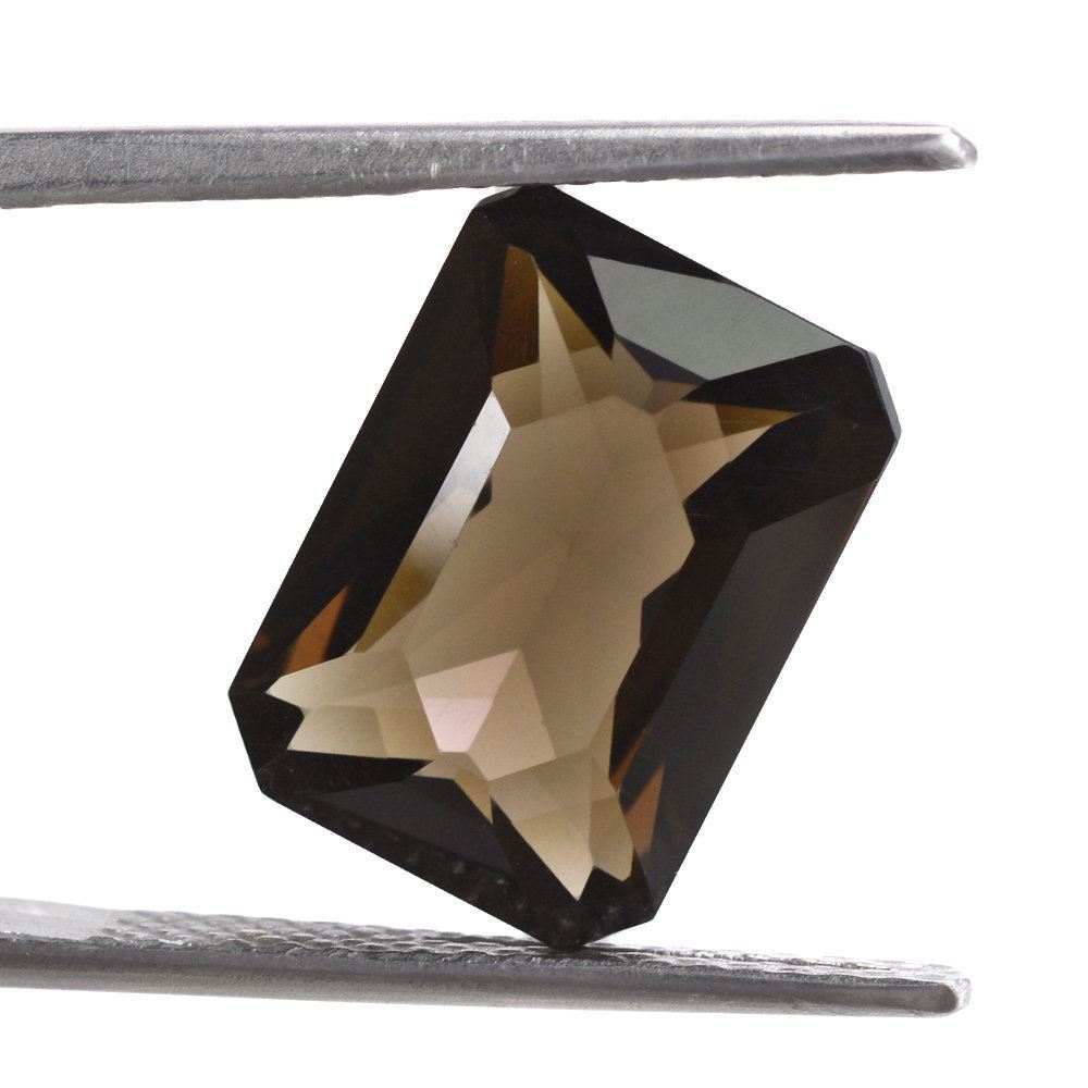 SMOKY QUARTZ OCTAGON RADIANT CUT WITH OCTAGON (DES#1) 14X10MM 6.20 Cts.