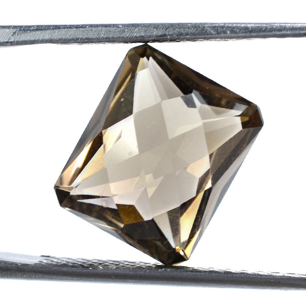 SMOKY QUARTZ SPECIAL CHECKER OCTAGON (DES#56) 12X10MM 6.29 Cts.