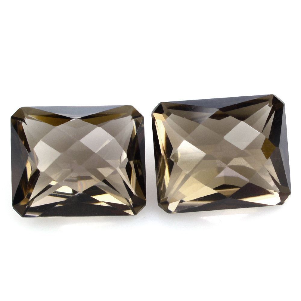 SMOKY QUARTZ SPECIAL CHECKER OCTAGON (DES#56) 12X10MM 6.29 Cts.