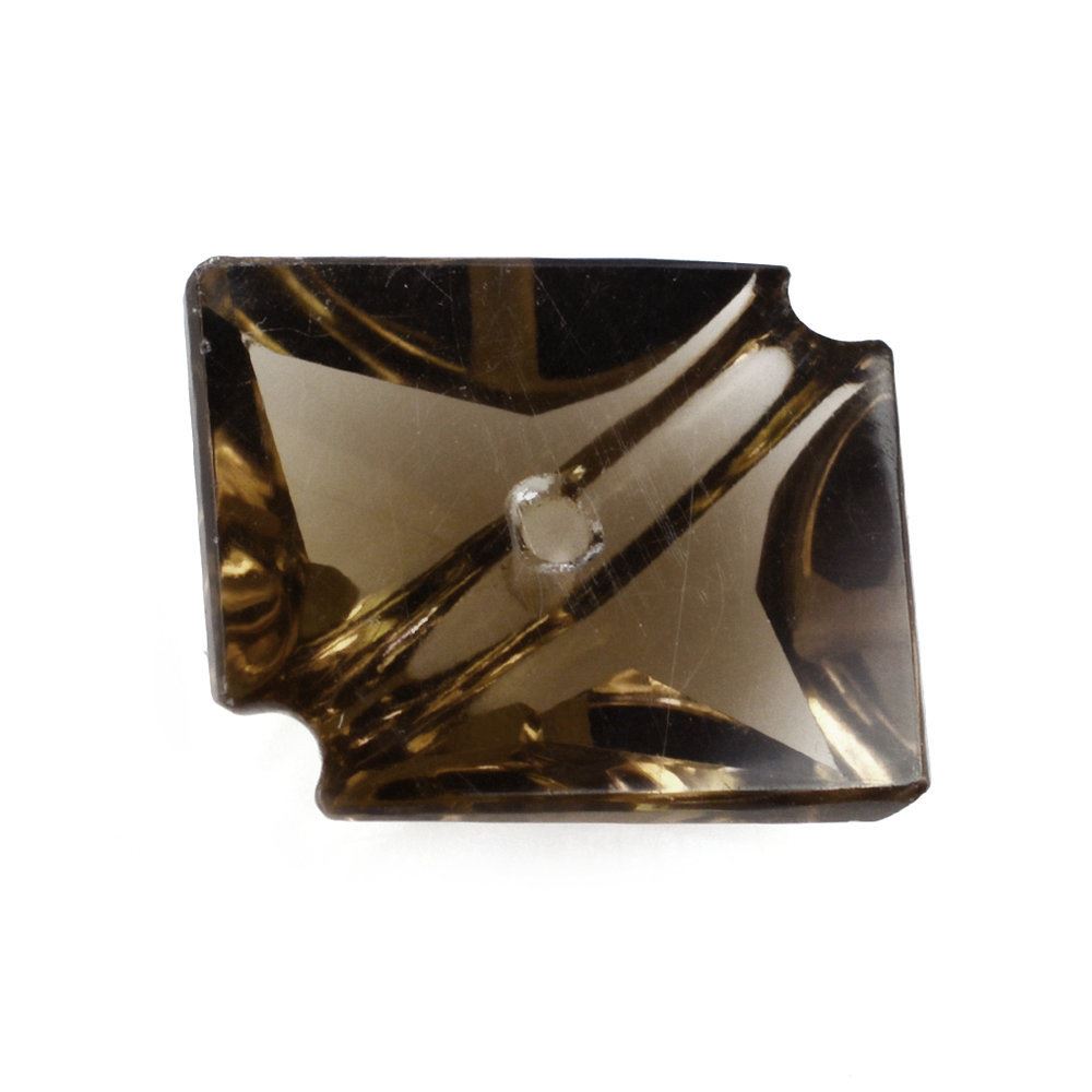 SMOKY QUARTZ OCTAGON CABS WITH CARVED BELT (FULL DRILL) (DES#27) 12X10MM 4.30 Cts.