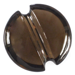 SMOKY QUARTZ LENTIL ROUND WITH CARVED BELT (DES#25) 15MM 14.53 Cts.
