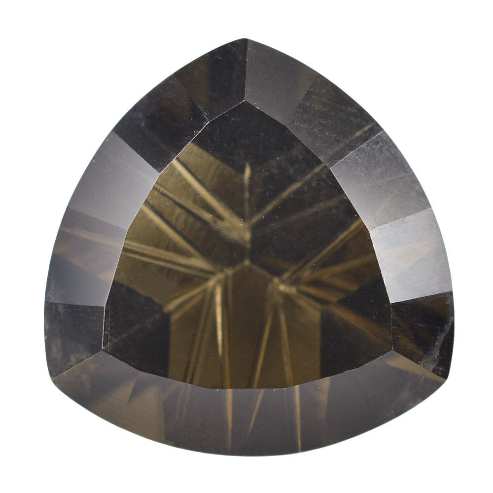 SMOKY QUARTZ CONCAVE LIGHTENING CUT TRILLION 20MM 20.20 Cts.