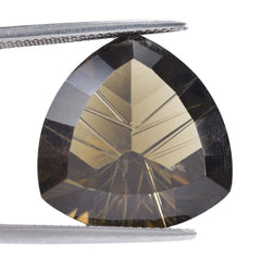 SMOKY QUARTZ CONCAVE LIGHTENING CUT TRILLION 20MM 20.20 Cts.