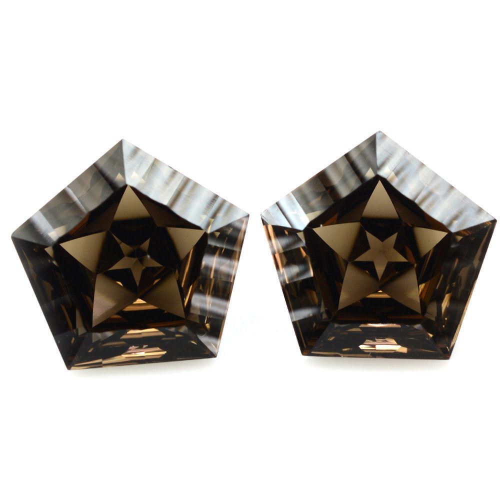 SMOKY QUARTZ STAR PENTAGON (DES#95) 15MM 10.03 Cts.