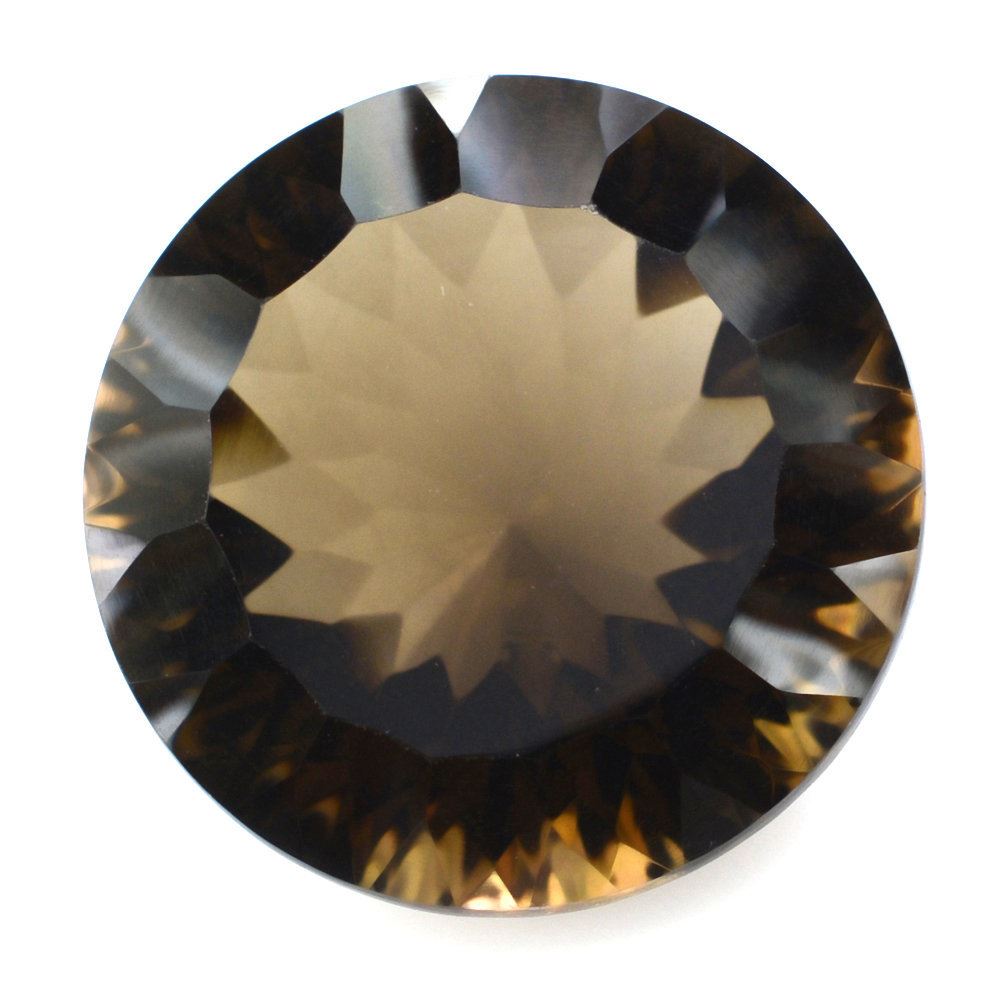 SMOKY QUARTZ CONCAVE CUT ROUND (DES#46) 15MM 13.32 Cts.