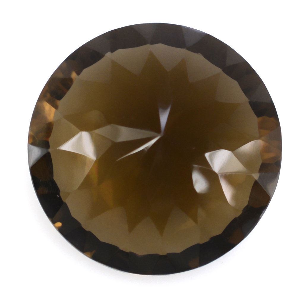 SMOKY QUARTZ CONCAVE CUT ROUND (DES#46) 15MM 13.32 Cts.