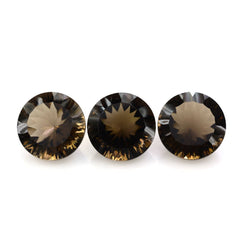 SMOKY QUARTZ CONCAVE CUT ROUND (DES#46) 15MM 13.32 Cts.