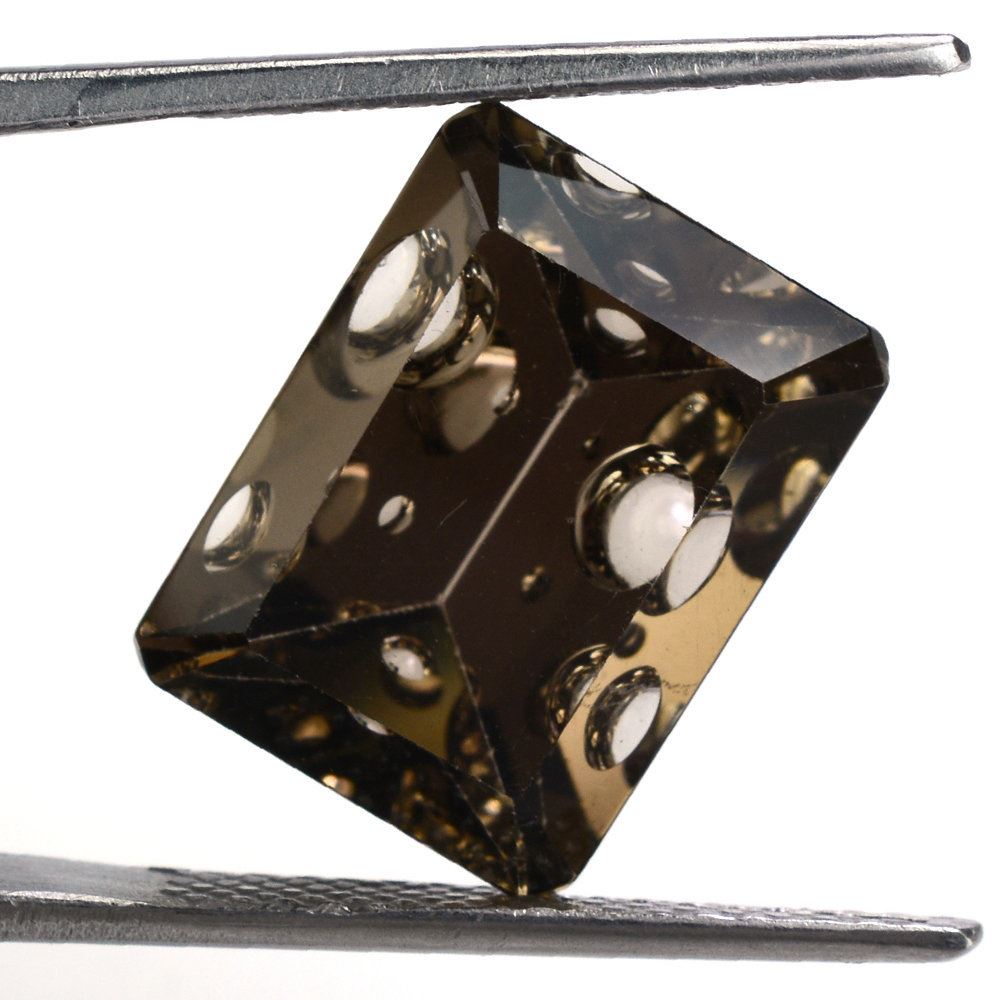 SMOKY QUARTZ SUPPER BUBBLE OCTAGON (DES#116) 16X12MM 9.70 Cts.