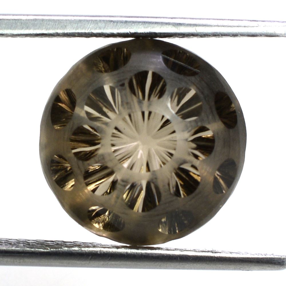 SMOKY QUARTZ UMBRELLA ROUND (DES#127) 12MM 7.70 Cts.