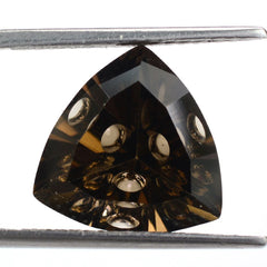 SMOKY QUARTZ SUPPER BUBBLE TRILLION (DES#116) 14MM 7.44 Cts.