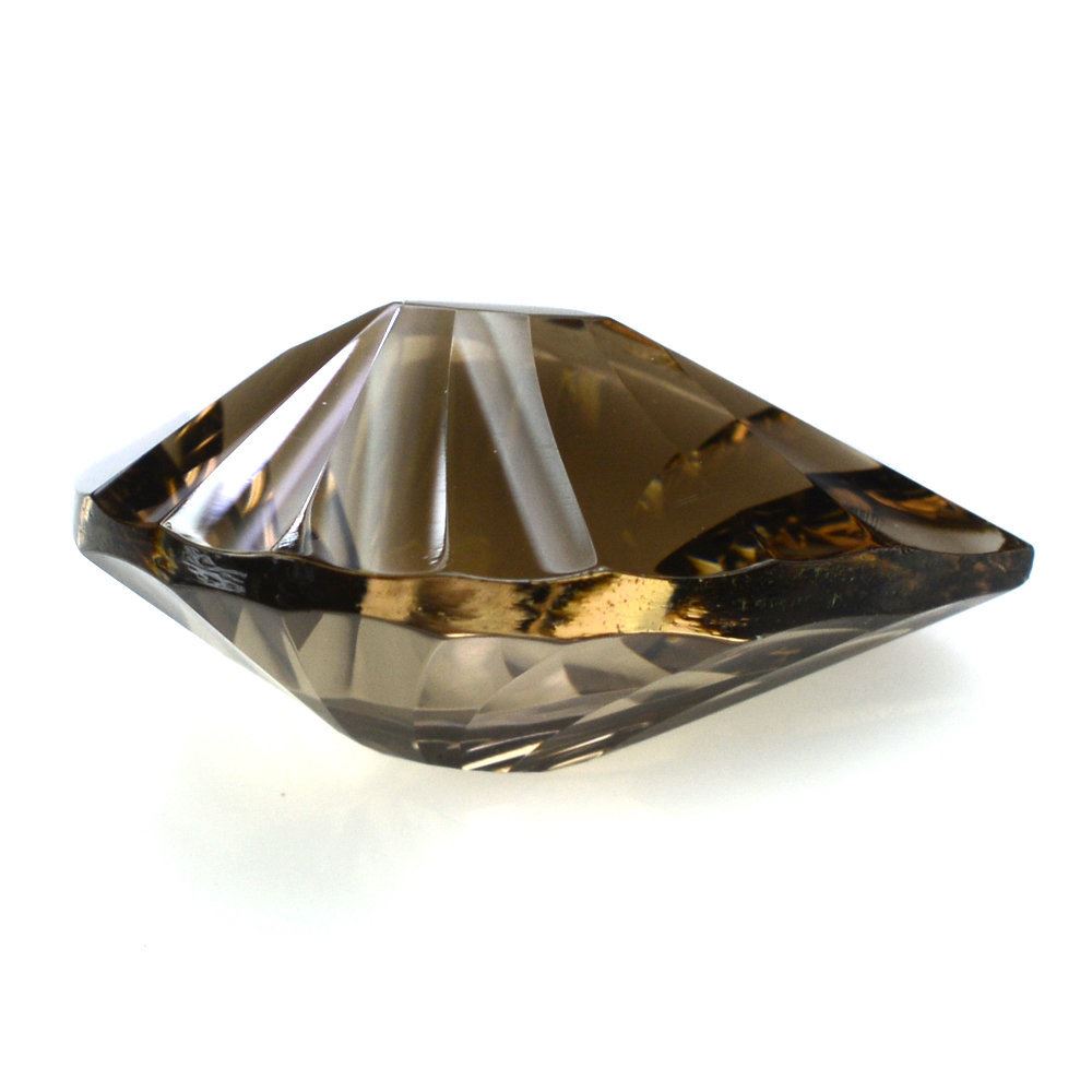 SMOKY QUARTZ CONCAVE BRIOLETTE PEAR (DES#14) 18X13MM 8.75 Cts.