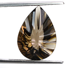 SMOKY QUARTZ CONCAVE BRIOLETTE PEAR (DES#14) 18X13MM 8.75 Cts.