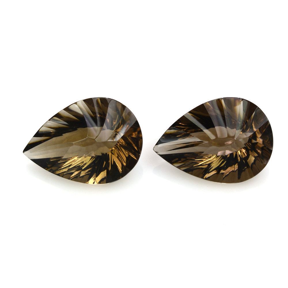 SMOKY QUARTZ CONCAVE BRIOLETTE PEAR (DES#14) 18X13MM 8.75 Cts.