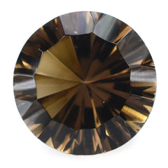 SMOKY QUARTZ CONCAVE STRAIGHT FACET ROUND (DES#77) 14MM 11.48 Cts.