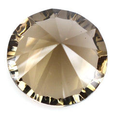 SMOKY QUARTZ CONCAVE STRAIGHT FACET ROUND (DES#77) 14MM 11.48 Cts.