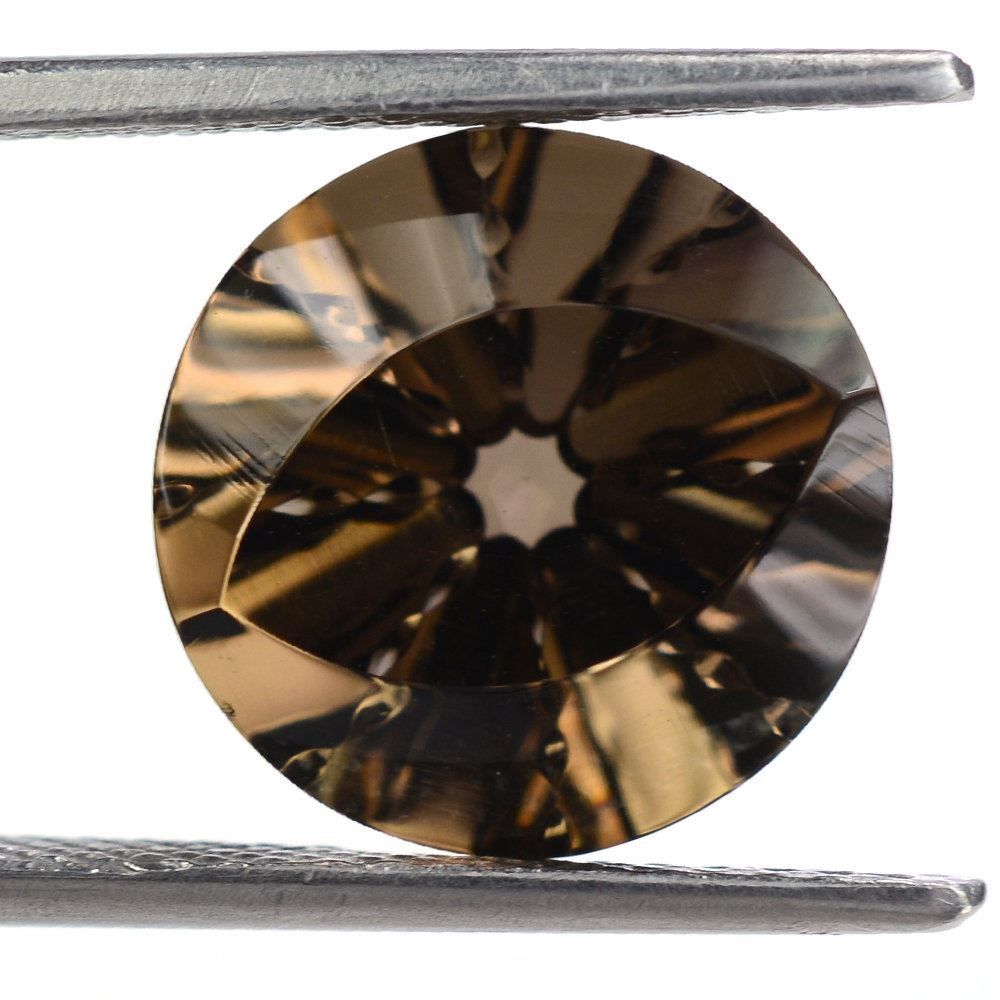 SMOKY QUARTZ EYE CUT ROUND (DES#89) 13MM 7.75 Cts.