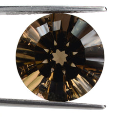 SMOKY QUARTZ CONCAVE SPLENDOR CUT ROUND (DES#74) 16MM 13.13 Cts.