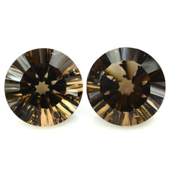 SMOKY QUARTZ CONCAVE SPLENDOR CUT ROUND (DES#74) 16MM 13.13 Cts.