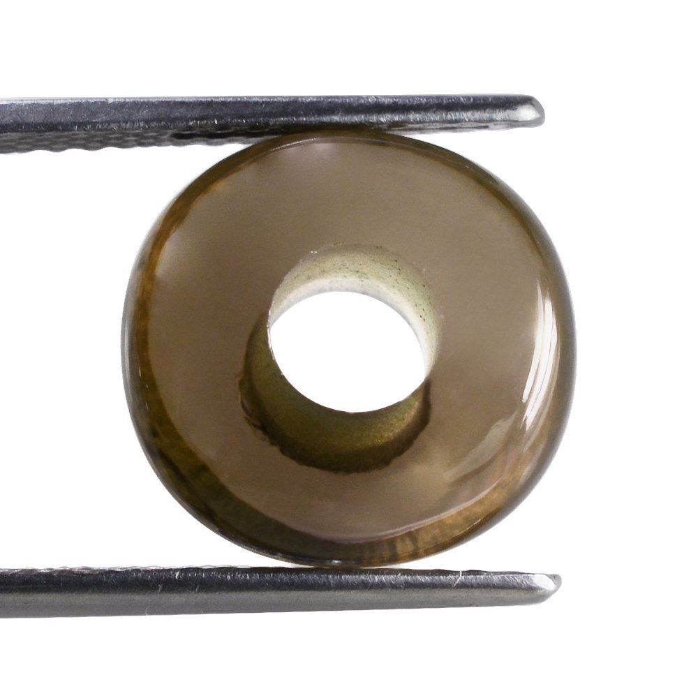 SMOKY QUARTZ ORGANIC ROUND BEADS (DES#155) (SI/HI) 14MM 9.42 Cts.