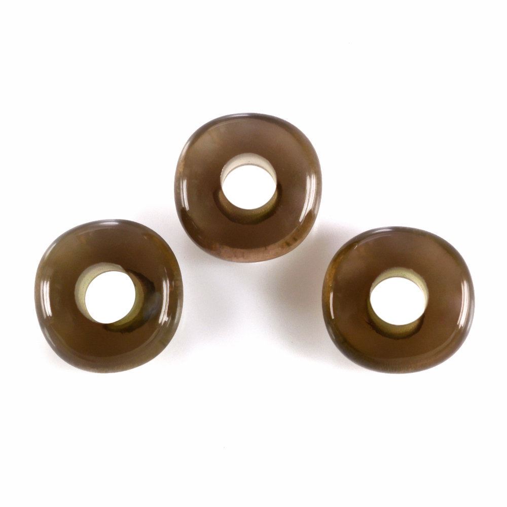 SMOKY QUARTZ ORGANIC ROUND BEADS (DES#155) (SI/HI) 14MM 9.42 Cts.