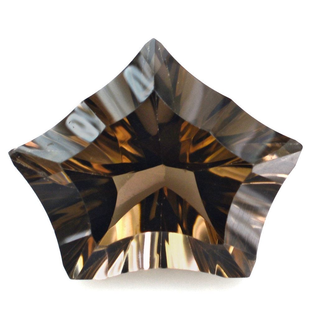 SMOKY QUARTZ CONCAVE CUT PENTAGON (DES#8) 16X13MM 7.40 Cts.