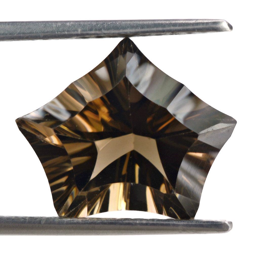 SMOKY QUARTZ CONCAVE CUT PENTAGON (DES#8) 16X13MM 7.40 Cts.