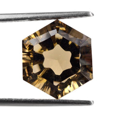 SMOKY QUARTZ CONCAVE SPLENDOR CUT HEXAGON (DES#76) 12MM 6.30 Cts.