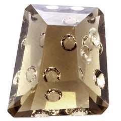 SMOKY QUARTZ CHEESE CUT (DES#59) 17X16X14X11.50MM 13.36 Cts.