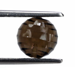 SMOKY QUARTZ CONCAVE BALL (HALF DRILL) (DES#137) 8MM 3.72 Cts.