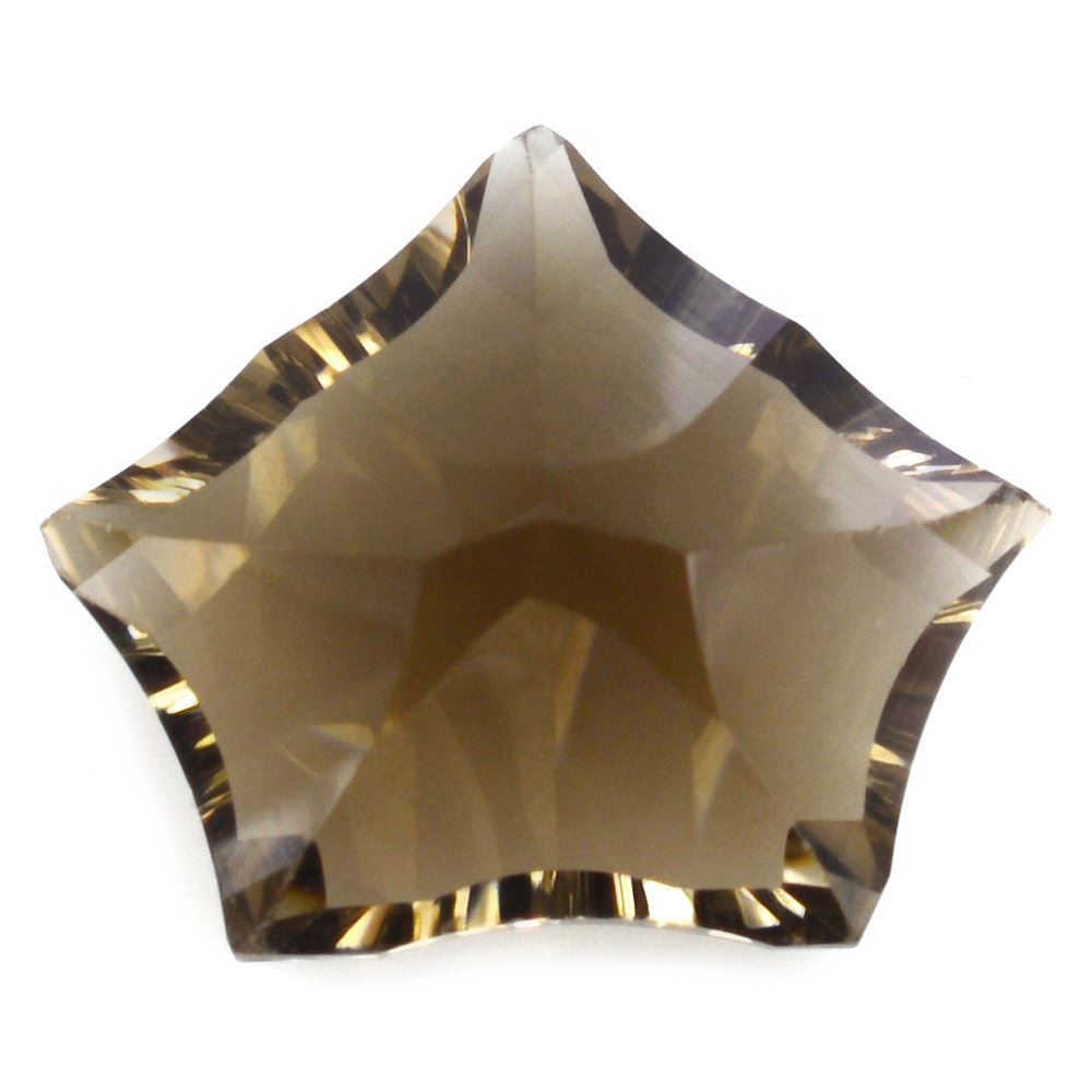 SMOKY QUARTZ CONCAVE CUT PENTAGON (DES#8) 16X13MM 7.50 Cts.