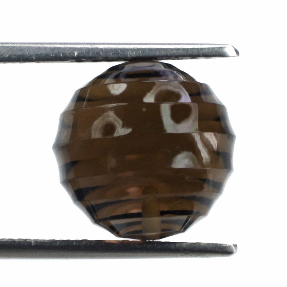 SMOKY QUARTZ CONCAVE BALL (HALF DRILL) (DES#135) 12MM 11.90 Cts.
