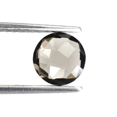 SMOKY QUARTZ CHECKER BRIOLETTE ROUND 8.20MM 1.34 Cts.
