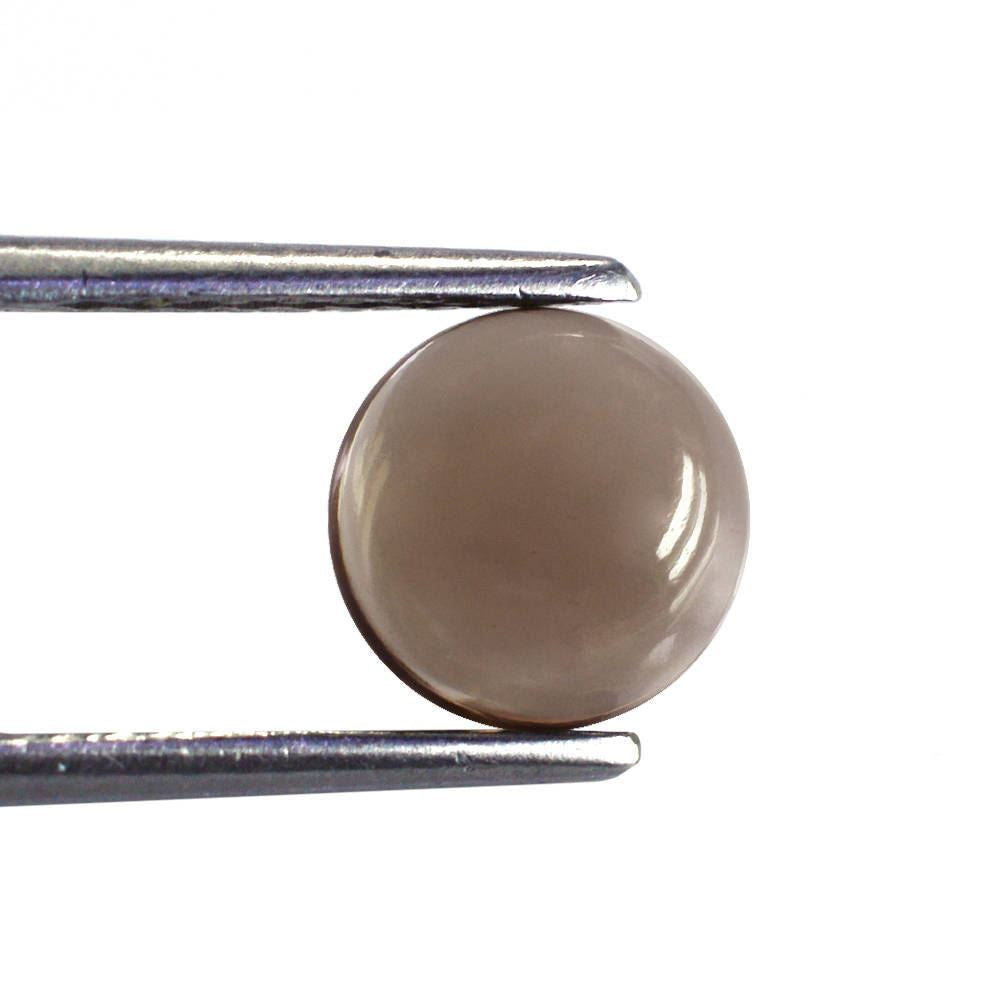 SMOKY QUARTZ PLAIN ROUND CAB 8MM 1.70 Cts.