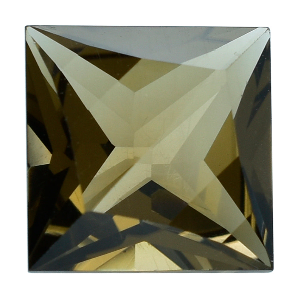 SMOKY QUARTZ STEP TOP PRINCESS CUT BACK SQUARE (DES#91) MEDIUM) 10MM 4.70 Cts.