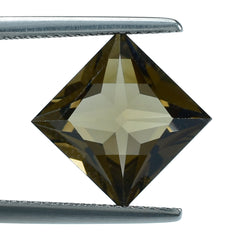 SMOKY QUARTZ STEP TOP PRINCESS CUT BACK SQUARE (DES#91) MEDIUM) 10MM 4.70 Cts.