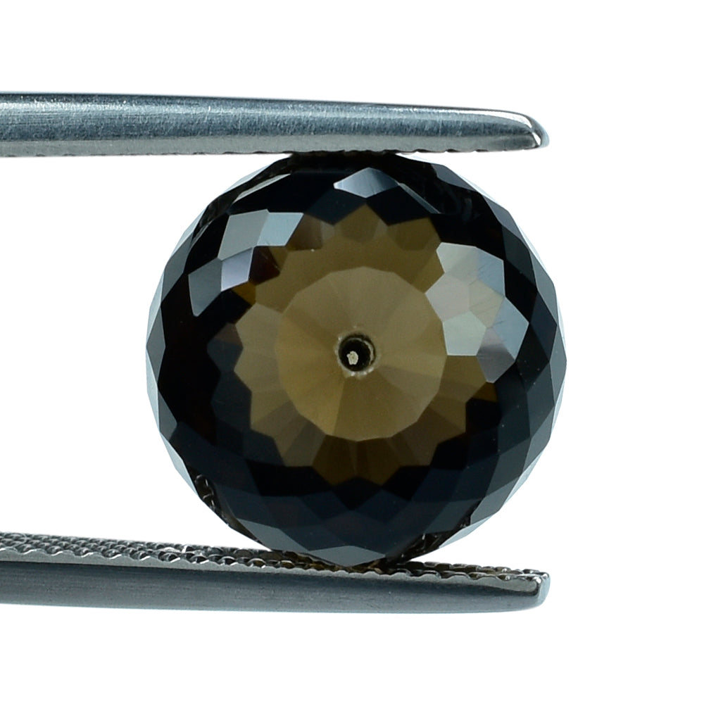 SMOKY QUARTZ ONION DROPS (HALF DRILL) (DES#150) (DARK) 12X11MM 9.72 Cts.
