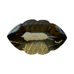 SMOKY QUARTZ BUFFTOP FISH CARVED BACK MARQUISE (DES#111) (MEDIUM) 20X11.50MM 9.73 Cts.
