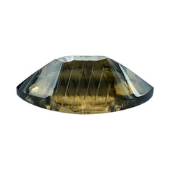 SMOKY QUARTZ BUFFTOP FISH CARVED BACK MARQUISE (DES#111) (MEDIUM) 20X11.50MM 9.73 Cts.