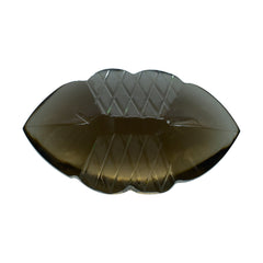 SMOKY QUARTZ BUFFTOP FISH CARVED BACK MARQUISE (DES#111) (MEDIUM) 20X11.50MM 9.73 Cts.