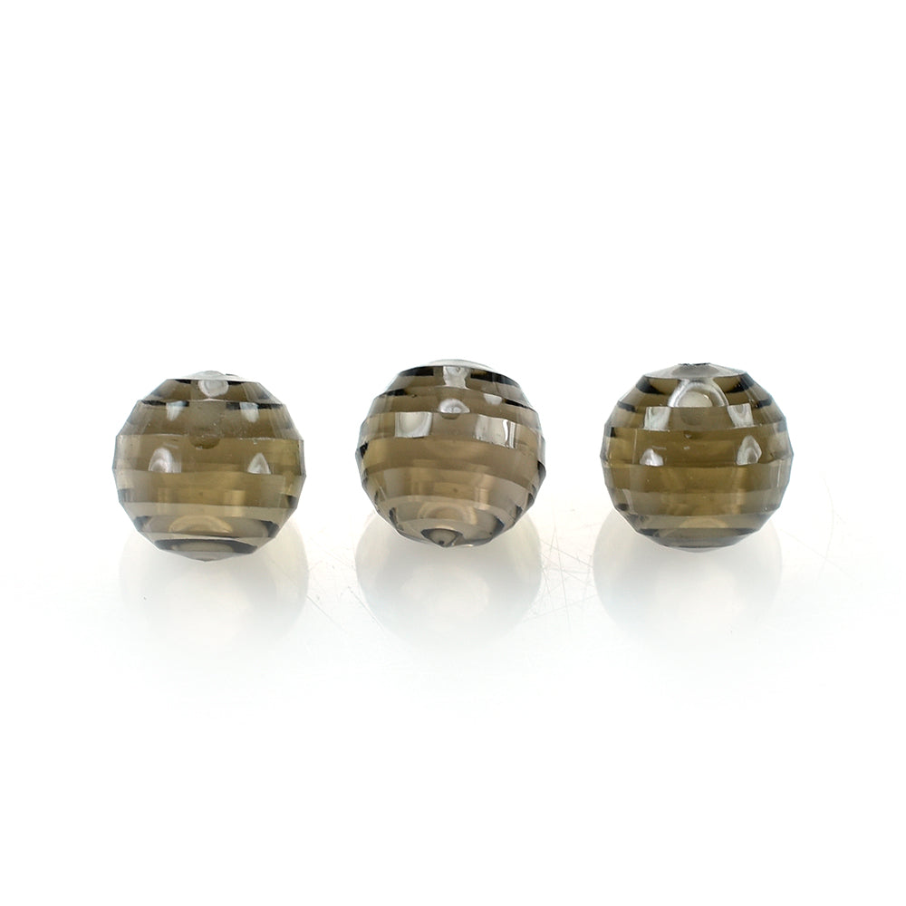 SMOKY QUARTZ CONCAVE BALL (DES#137) (HALF DRILL) (MEDIUM) 8MM 3.73 Cts.