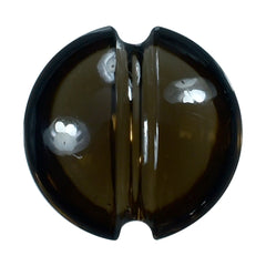 SMOKY QUARTZ LENTIL ROUND CARVED BELT (DES#25) (DARK) 12MM 5.06 Cts.