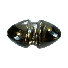 SMOKY QUARTZ LENTIL ROUND CARVED BELT (DES#25) (MEDIUM) 9MM 2.08 Cts.