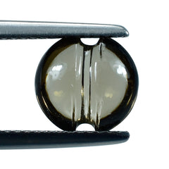 SMOKY QUARTZ LENTIL ROUND CARVED BELT (DES#25) (MEDIUM) 9MM 2.08 Cts.