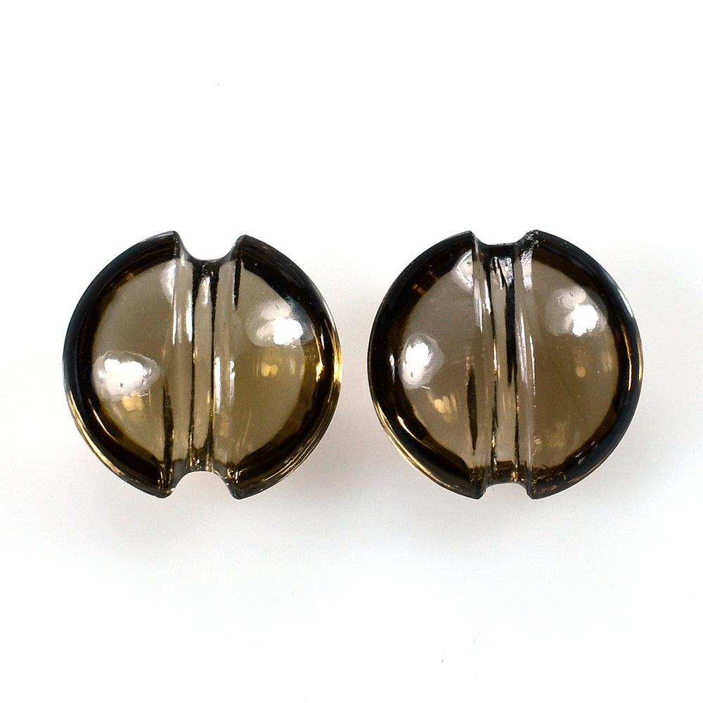 SMOKY QUARTZ LENTIL ROUND CARVED BELT (DES#25) (MEDIUM) 9MM 2.08 Cts.