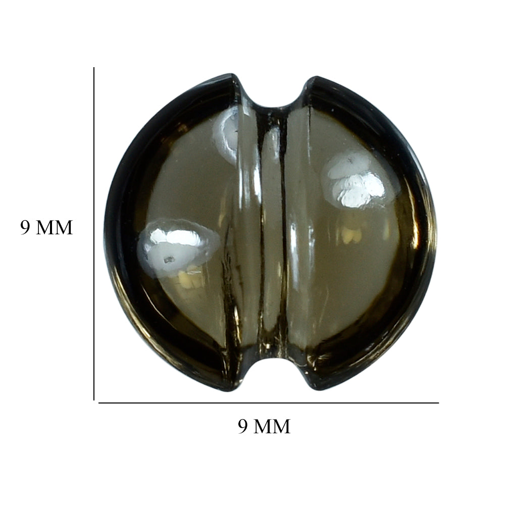 SMOKY QUARTZ LENTIL ROUND CARVED BELT (DES#25) (MEDIUM) 9MM 2.08 Cts.